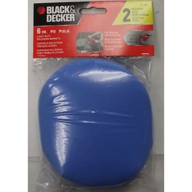 Black & Decker 95-043 2-Pack 6-in Light-Duty Polishing Bonnets