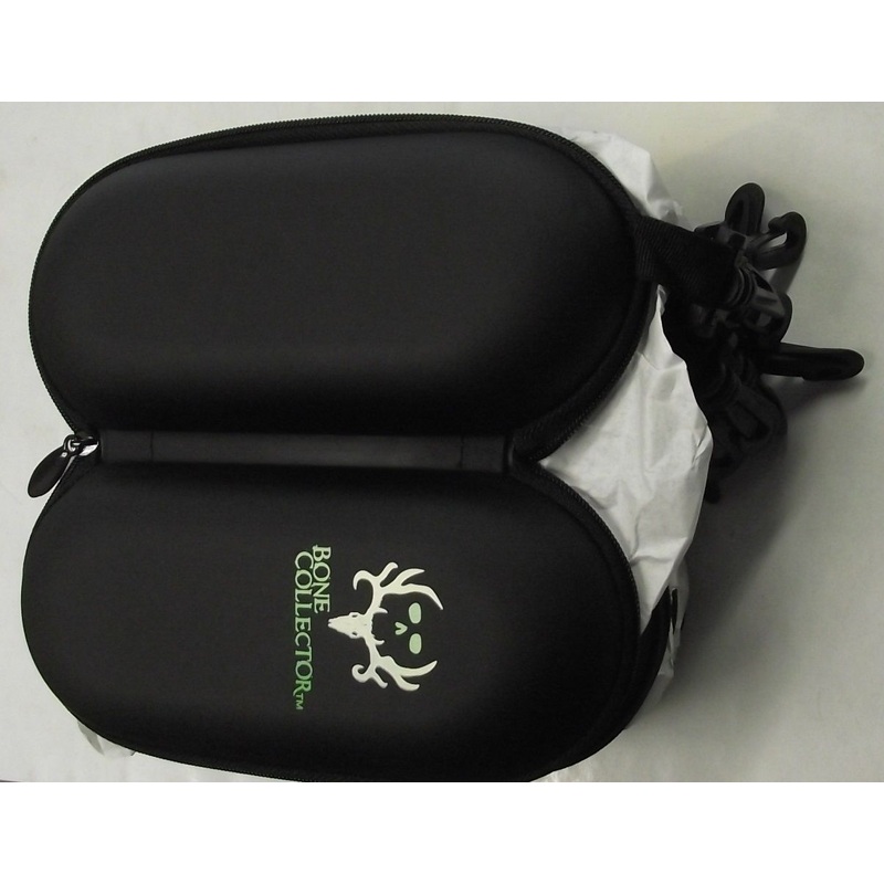 Bone Collector BC-PU Zippered Sunglass Case With Green Eyes 12pcs