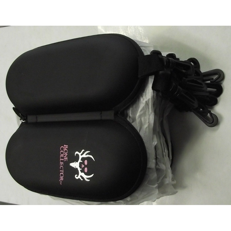 Bone Collector BC-PU Zippered Sunglass Case With Pink Eyes 12pcs.