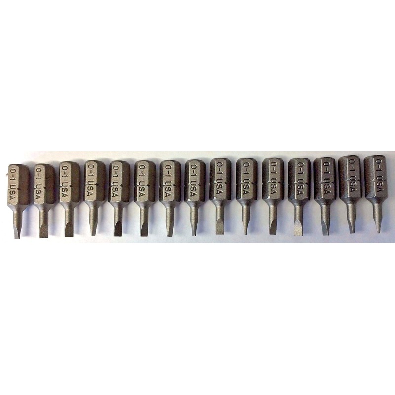 Bosch 1609433641 1/4" #0-1 Slotted Insert Bits USA 15PCS