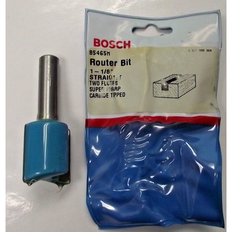 Bosch 85465M 1-1/8" x Straight Router Bit "1/2" Shank 2 Flute Carbide USA