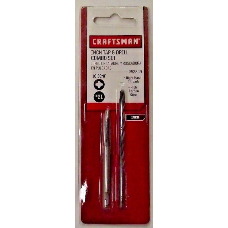 Craftsman 52844  #21 Inch Tap & Drill Combo Set 10-32NF