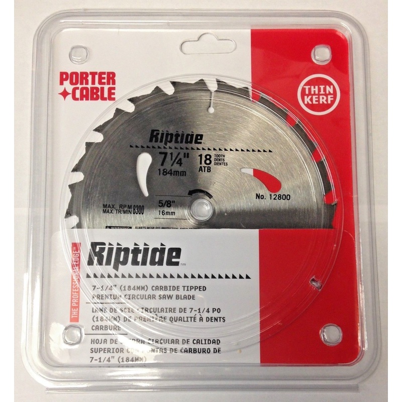 Porter Cable 12800 7-1/4" x 18 Tooth ATB Thin Kerf Riptide Circular Saw Blade