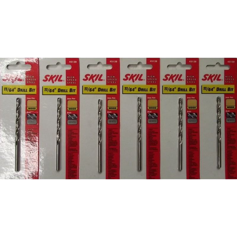 Skil 45138 11/64 Inch HSS Polished Drill Bit 6pcs.