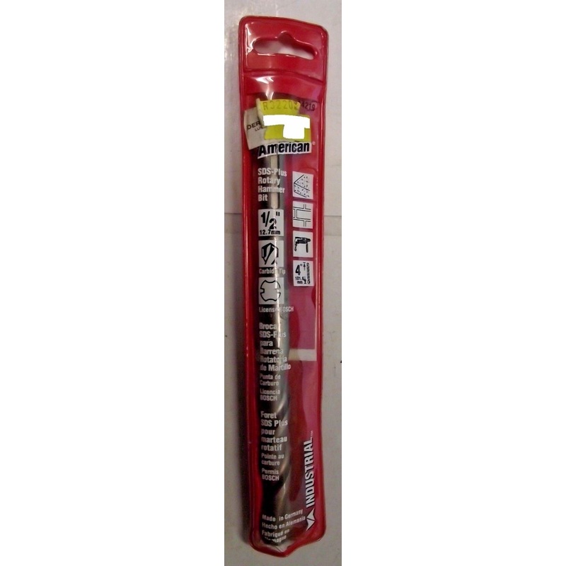 Vermont American 14219 1/2" x 4" x 6" SDS Plus Rotary Hammer Drill Bit Germany