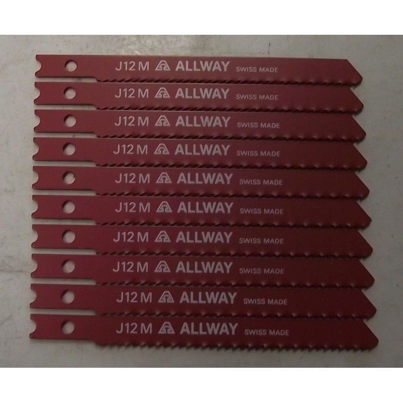 ALLWAY by Bosch 2608638534 3-1/2" x 12TPI U-Shank Jig Saw Blades Swiss J12M 10PC