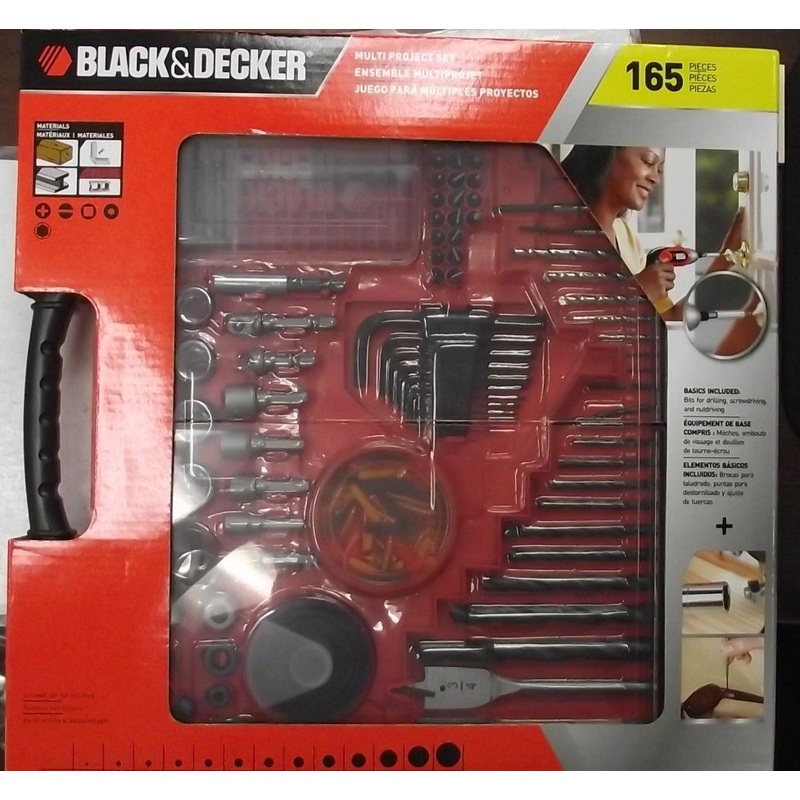 Black Decker 71-165 165pc Multi Project Set Drilling & Driving