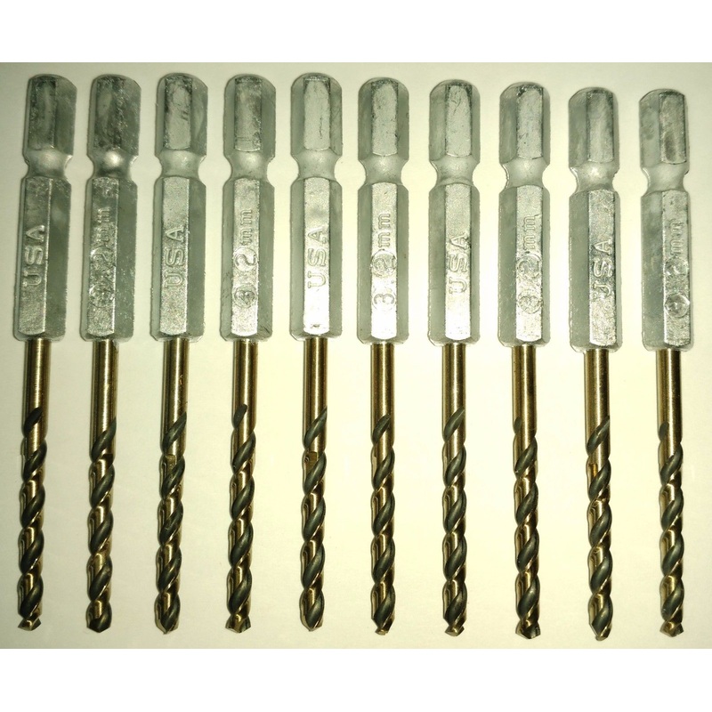 Bosch 9502909 VA 3.2mm Drill Bits Hex Shank USA 10PCS