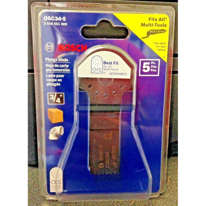 Bosch OSC34-5 3/4" x 1-1/4" HCS Plunge Cut Blade For Multi-Tools 5 Pack