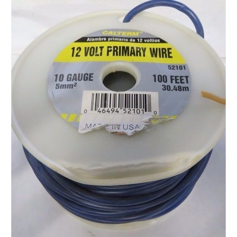 Calterm 12 Volt Primary Wire 10 Gauge 100Ft. 52101