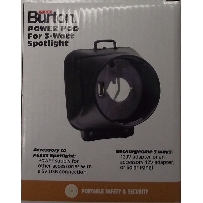 Max Burton 6986 Extra Power Pod For 6985 LED Spotlight, Black, 4 x 3 x 5-Inch