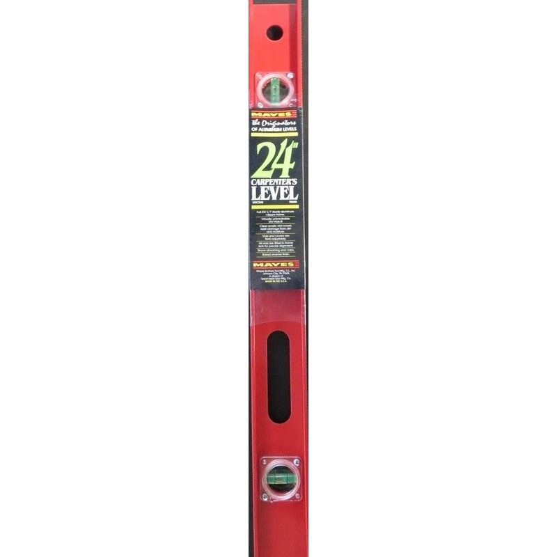 Mayes 10105/10660 24" Carpenter's I-Beam Level Aluminum 2 Vial UNC243 USA