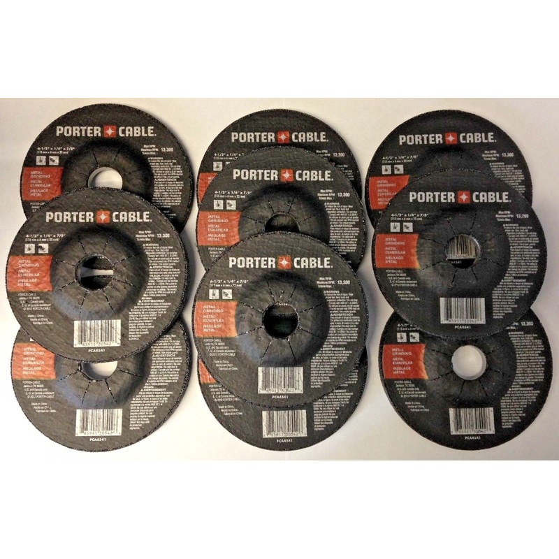 Porter Cable 4-1/2" x 1/4" x 7/8" Metal Grinding Wheels 10 Pack PCA4541