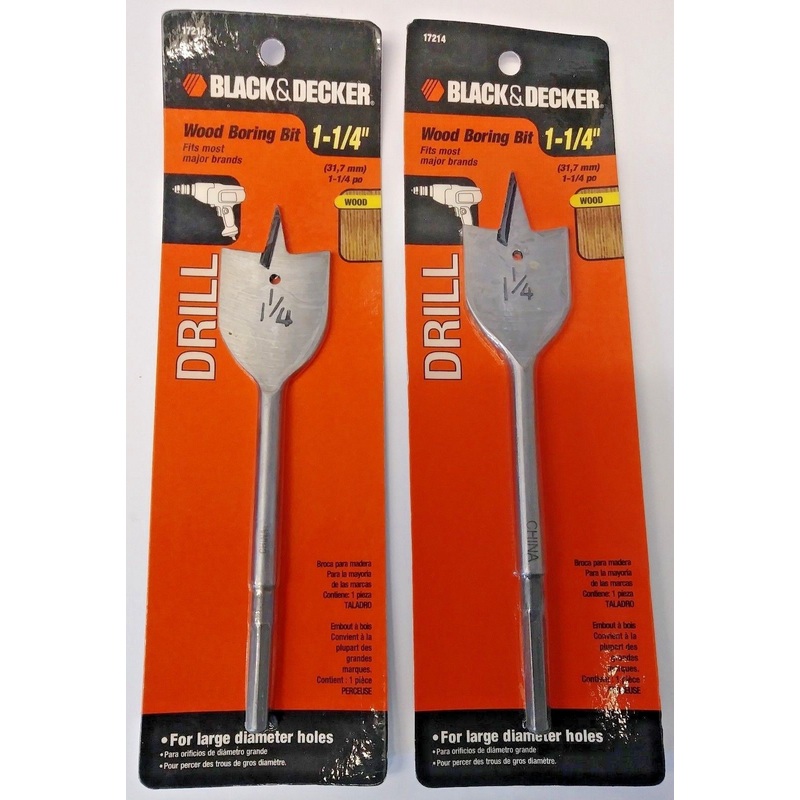 Black & Decker 17214 1-1/4" Wood Boring Bit (2 Packs)