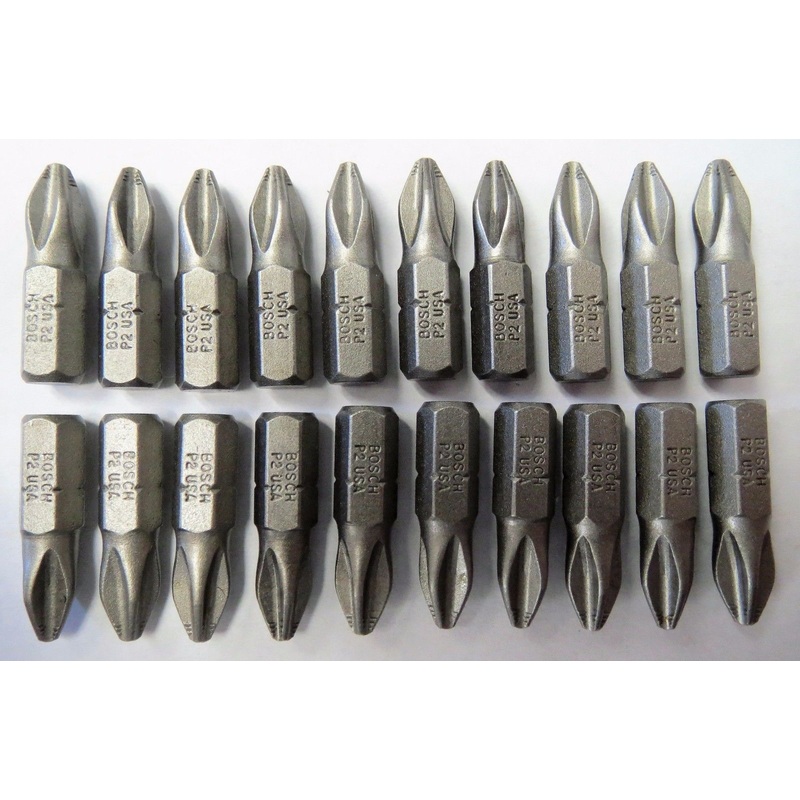 Bosch 1609420800 #2 x 1" Phillips Extra Hard Screw Bit Tips 20pcs USA