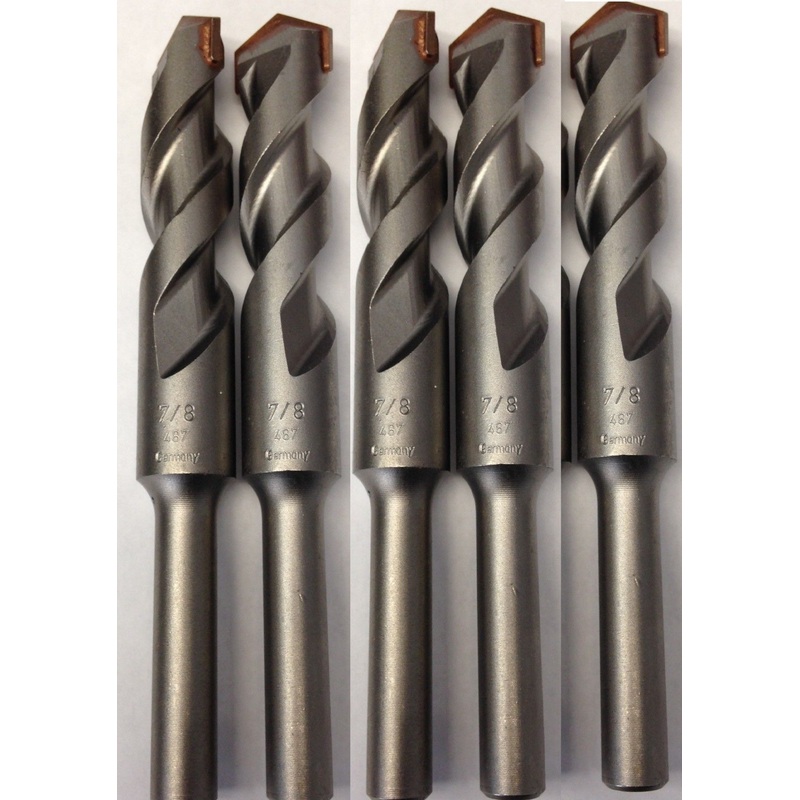 Bosch 220873 7/8" x 6-3/8" Carbide Tip Rotary Percussion Drill Bit Germany 5pcs
