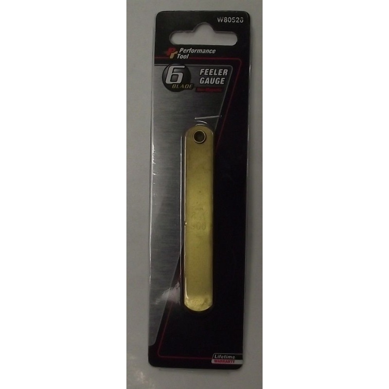 Performance Tool W80526 6 Blade Non-magnetic Brass Feeler Gauge