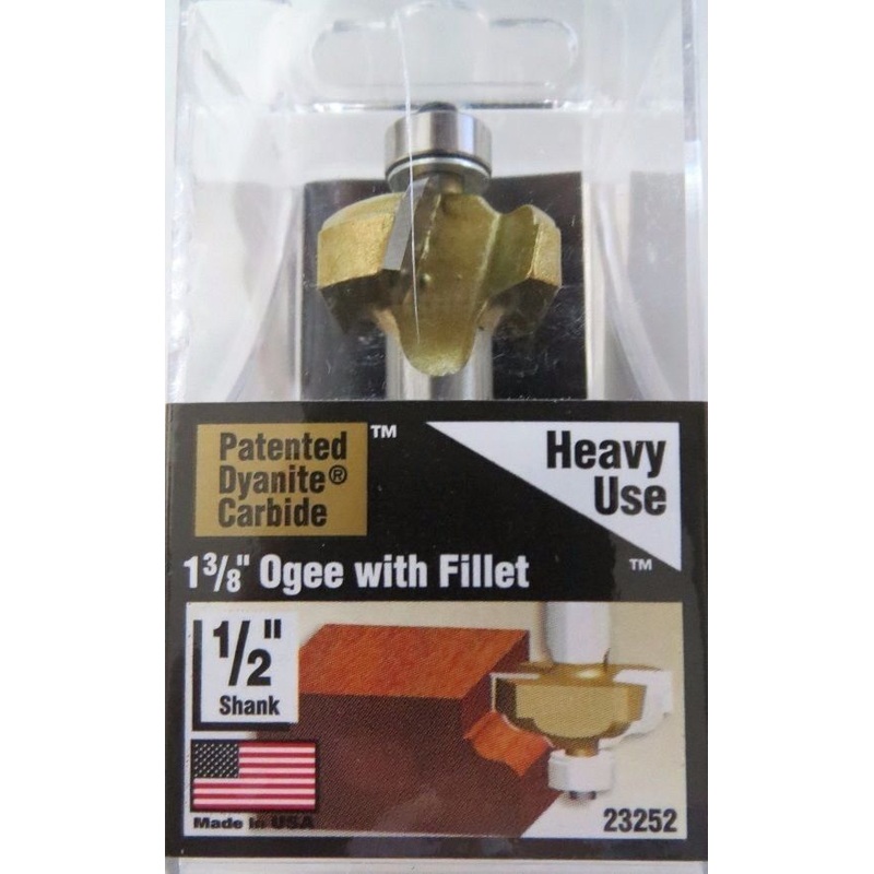 Vermont American 23252 " Carbide 1-3/8" Ogee With Fillet Router Bit USA