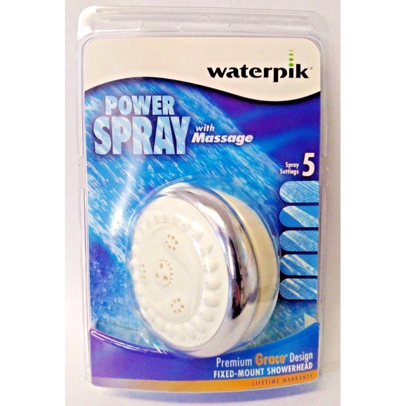 Waterpik NVG-527C Grace Shower Massage 5-Setting Fixed-Mount Showerhead