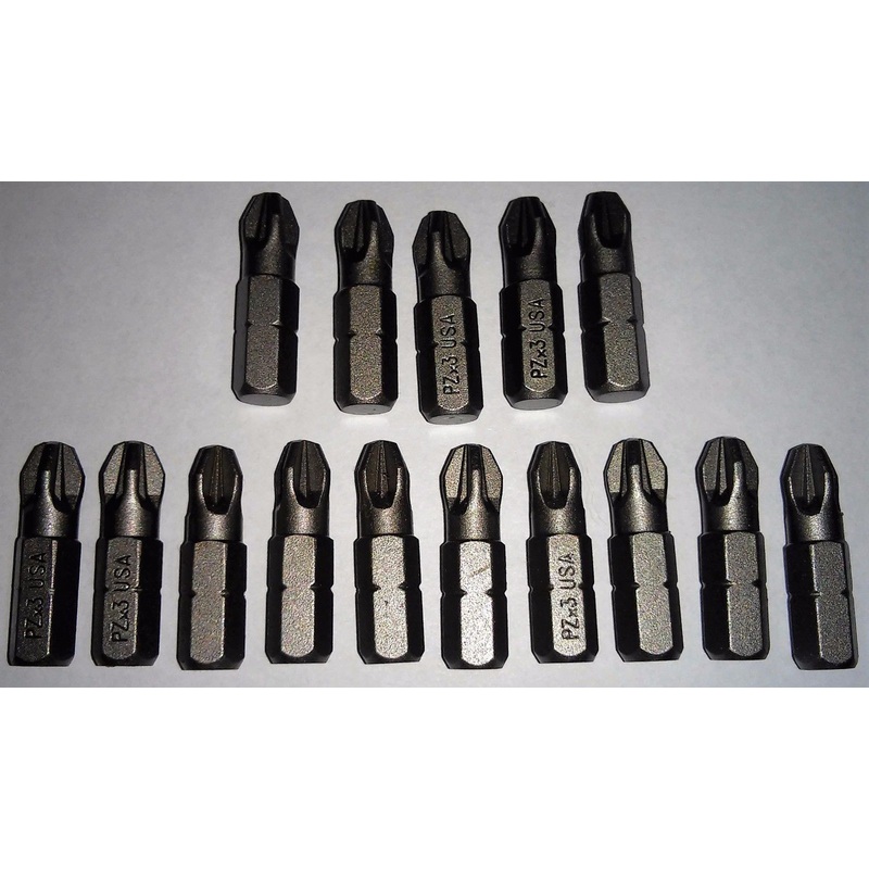 Bosch #3 Phillips x 1" Pozi Drive Insert Bit 15 pcs 1609433339 USA Extra Hard