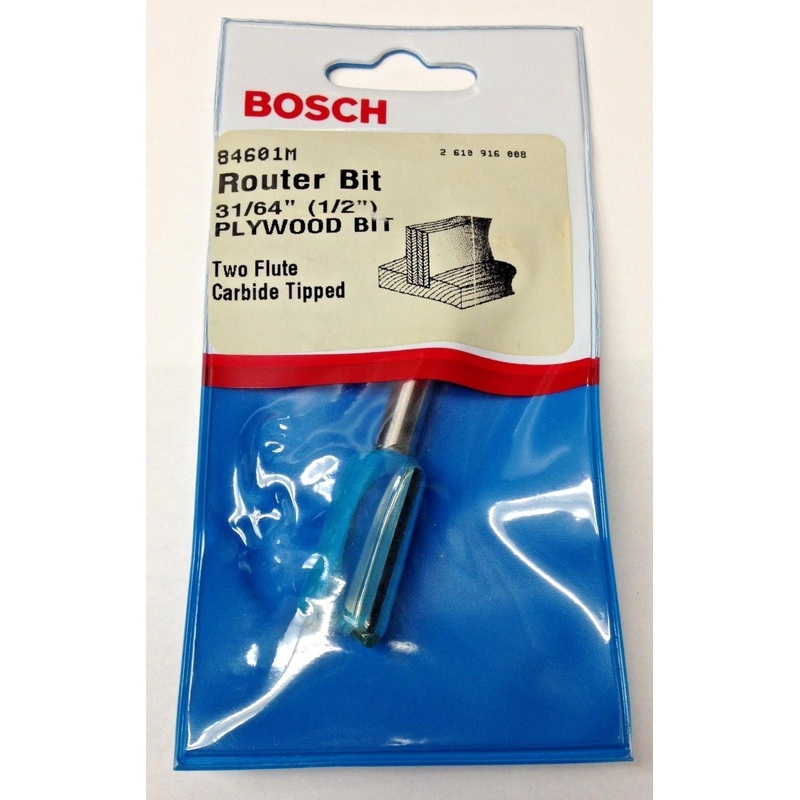 Bosch 84601M 31/64" (1/2") Two Flute Carbide Tipped Plywood Router Bit USA