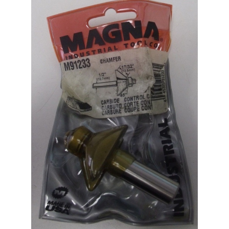 Magna 91233 45 x 17/32" Chamfer Router Bit 1/2" Shank USA