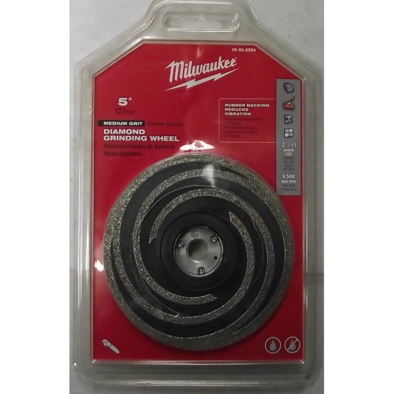 Milwaukee 49-93-6994 5" Diamond Grinding Wheel Medium Italy