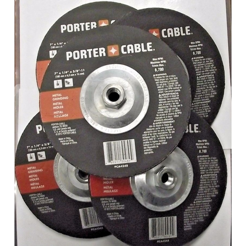 Porter Cable PCA4548 7" x 1/4" x 5/8-11 Metal Grinding Wheels 5 Discs
