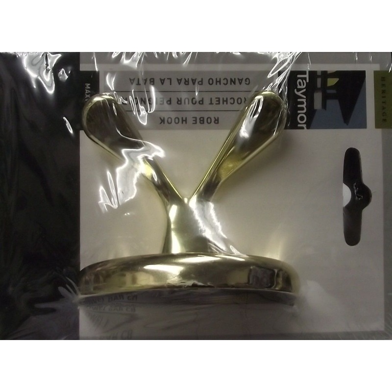 Taymor 02-D7902PB Maxwell Double Robe Hook Polished Brass