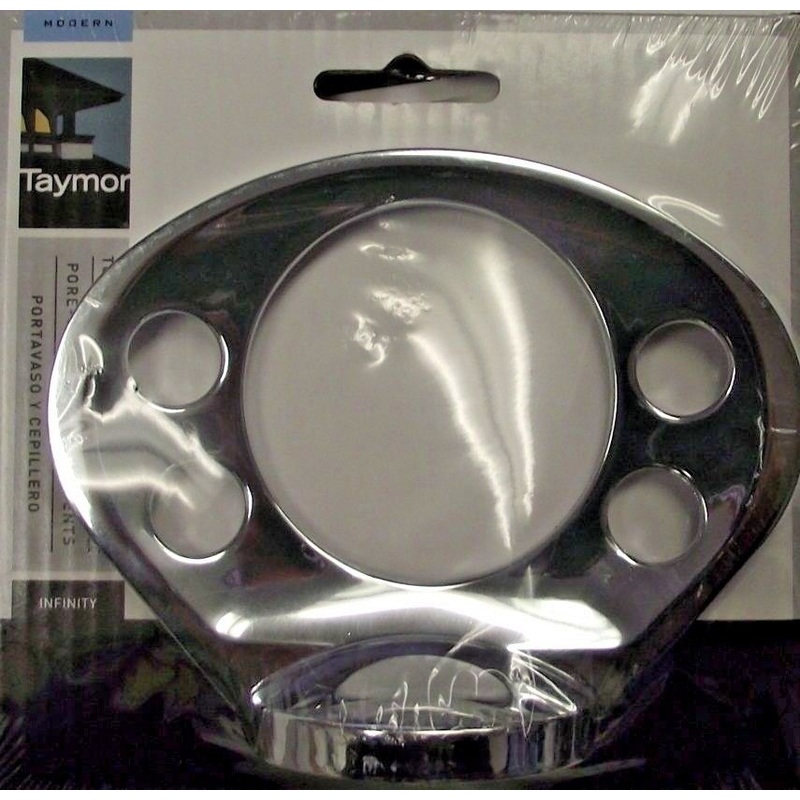 Taymor 02-D8405 Infinity Toothbrush & Tumbler Holder Polished Chrome