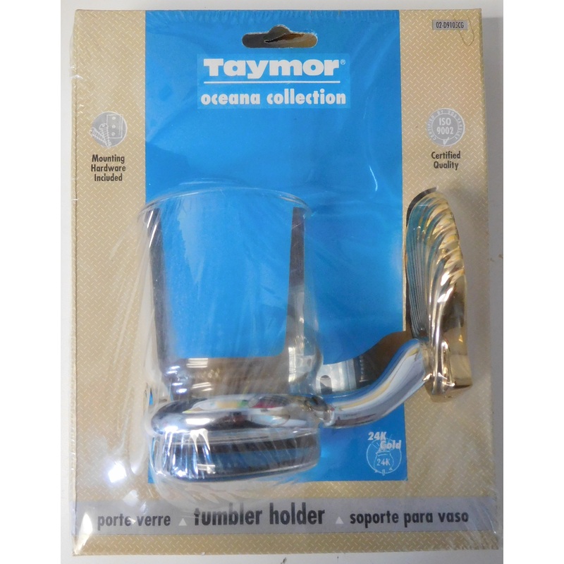 Taymor 02-D9105CG Oceana Tumbler Holder Polished Chrome & 24K Gold