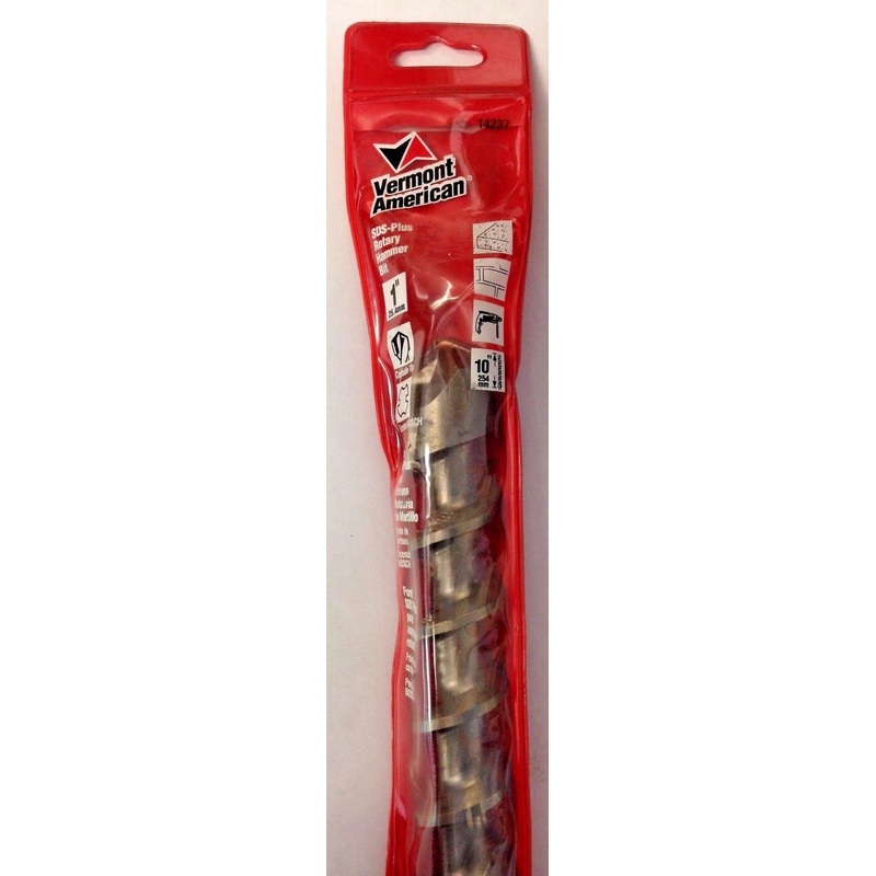 Vermont American 14237 1" x 10" Carbide Tipped SDS Plus Rotary Hammer Bit