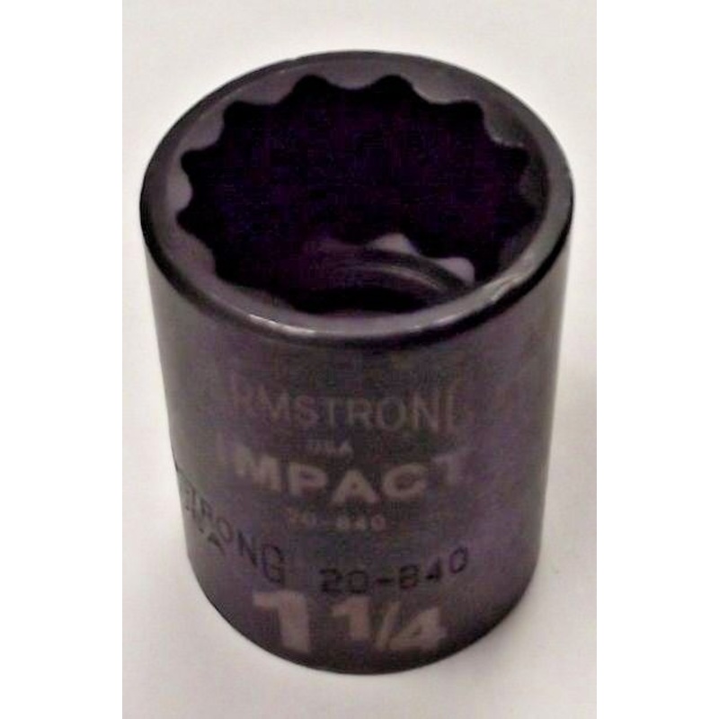 Armstrong 1/2 Drive 1-1/4" 12pt. Impact Socket 20-840 USA