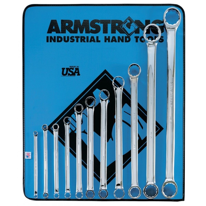 Armstrong 53-845 11 Piece 12 Point Full Polish Metric 15 Offset Box Wrench Set