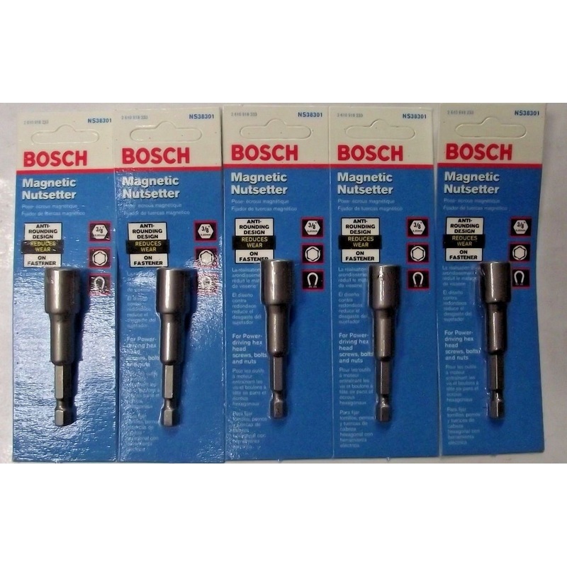 Bosch NS38301 3/8" x 2-9/16" Magnetic Nutsetter 1/4" Shank 5pcs USA