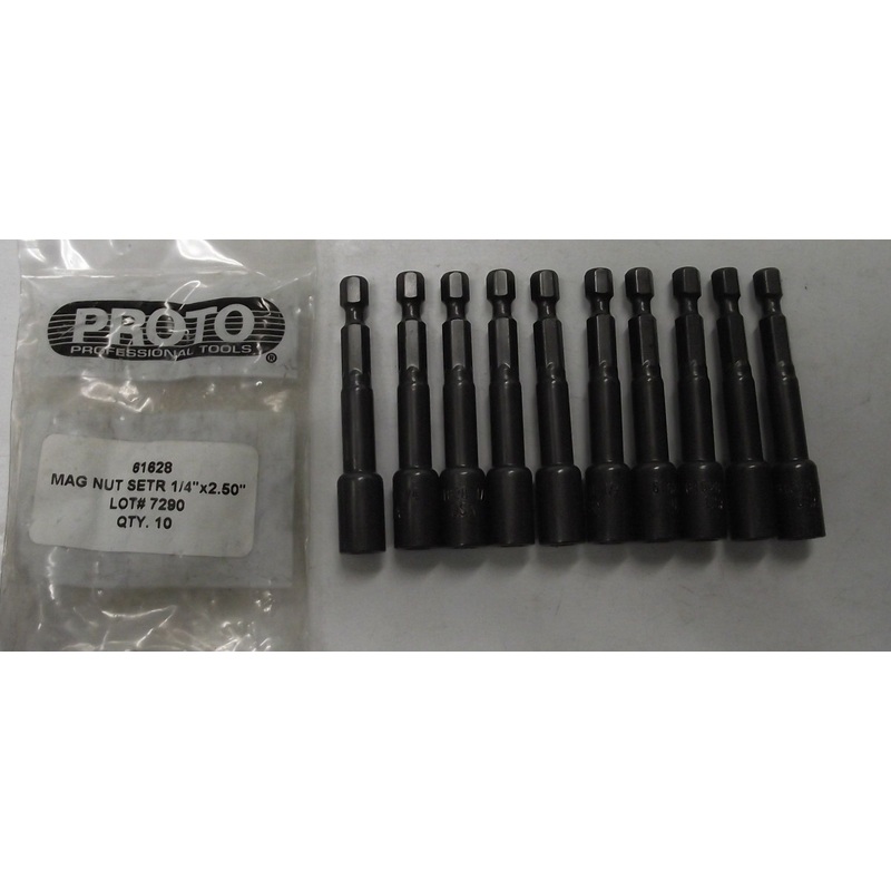 Proto J61628 1/4" x 2-9/16" Magnetic Nutsetter 10pcs. USA