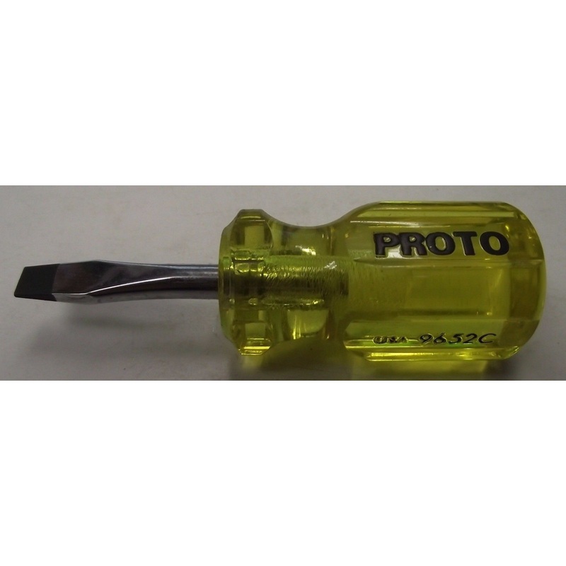 Proto J9652C Slotted Screwdriver 1/4" Tip 3 3/4" Long USA