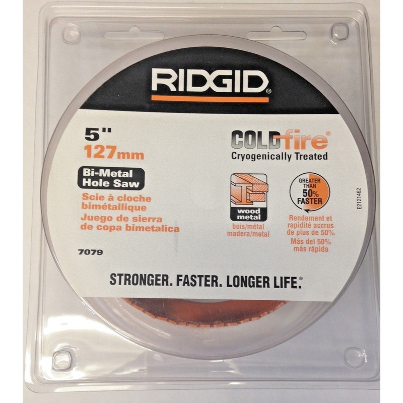 Ridgid 7079 5" Bi-Metal Hole Saw Cobalt Industrial Grade Steel USA