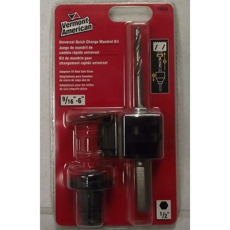 Vermont American 18630 Universal Quick Change Hole Saw Mandrel Kit