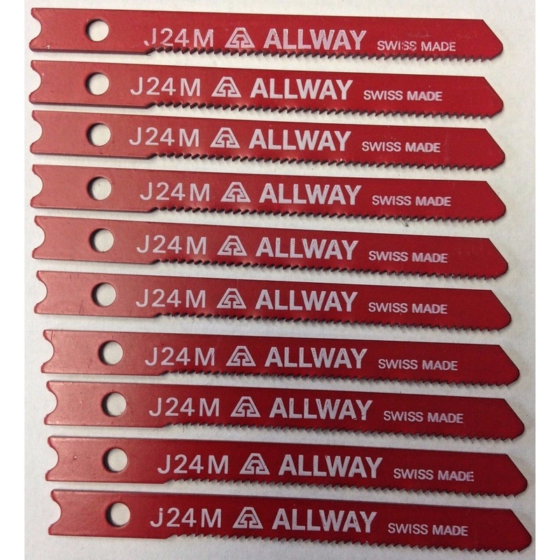 Allway J24M 2-3/4" x 24 TPI U-Shank Jigsaw Blades Swiss 2608638537 10 Pieces