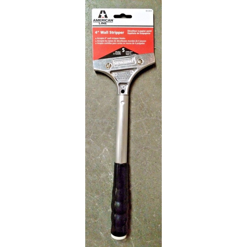 American Line 4" Heavy Duty Wall Scraper 66-0434 With 5 Extra Blades In Handle