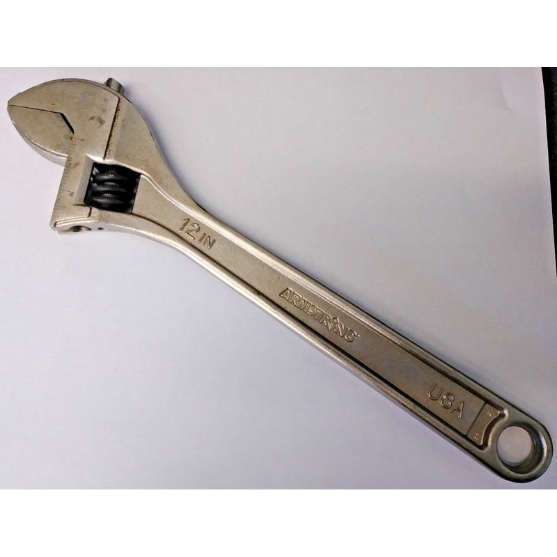 Armstrong 28-412 12" Satin Chrome Finish Adjustable Wrench USA