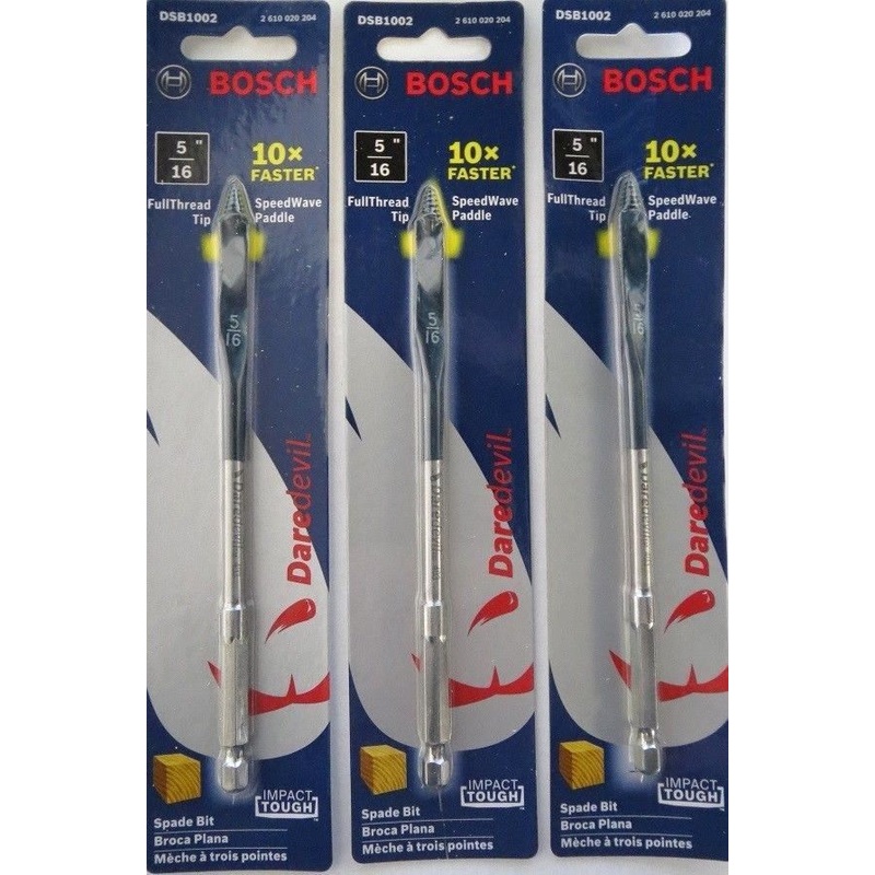 Bosch DSB1002 5/16" X 6" Daredevil Spade Bit 3 Packs