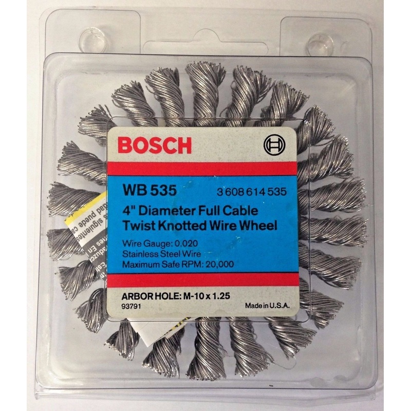 Bosch WB 535 4" Diameter Full Cable Twist Knotted Wire Wheel USA