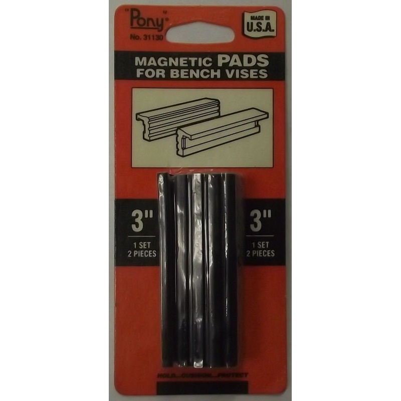 Pony Adjustable 31130 3" Magnetic Bench Vise Pads 1pr USA