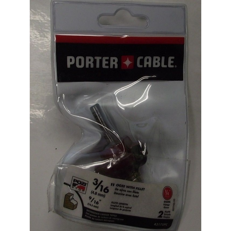 Porter Cable 43175PC 3/16" Ogee Router Bit with Fillet