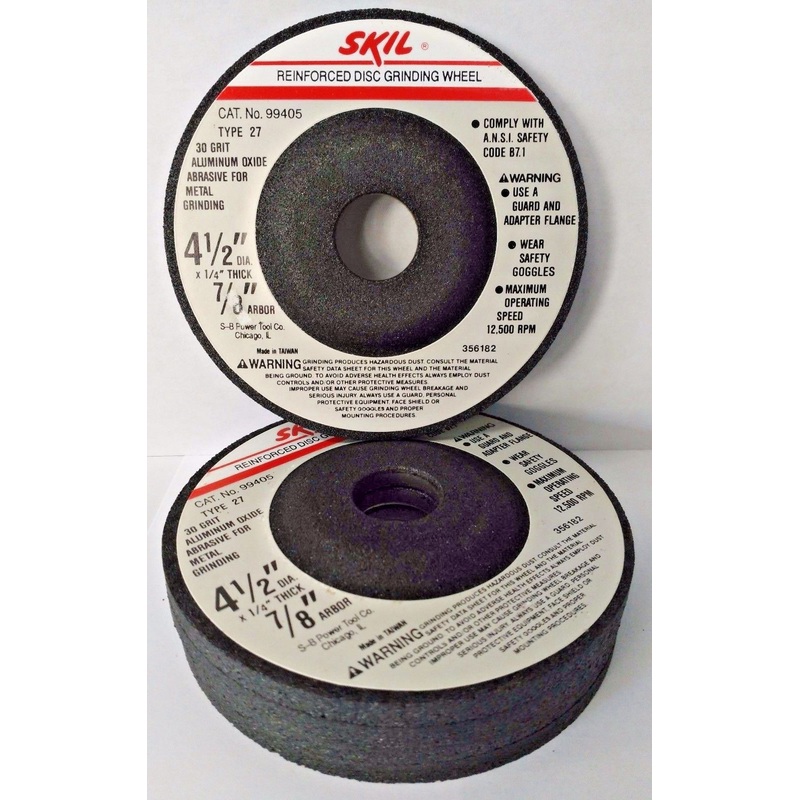 Skil 99405 4" x 1/4" 30 Grit A/O Metal Grinding Wheels 5 Pack