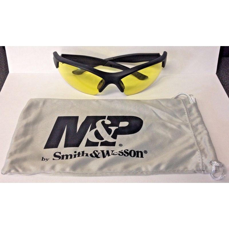 Smith & Wesson MP104-41-ID Half Frame Shooting Glasses With Amber AF Lens, Black