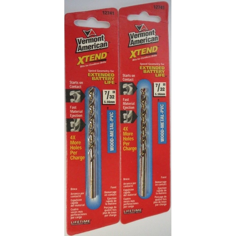 Vermont American 12741 7/32" Xtend Drill Bit 2 Packs