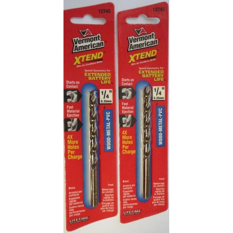 Vermont American 12743 1/4" Xtend Drill Bit 2 Pack